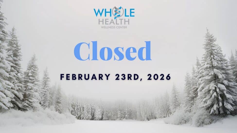 Snow day scene with closed announcement