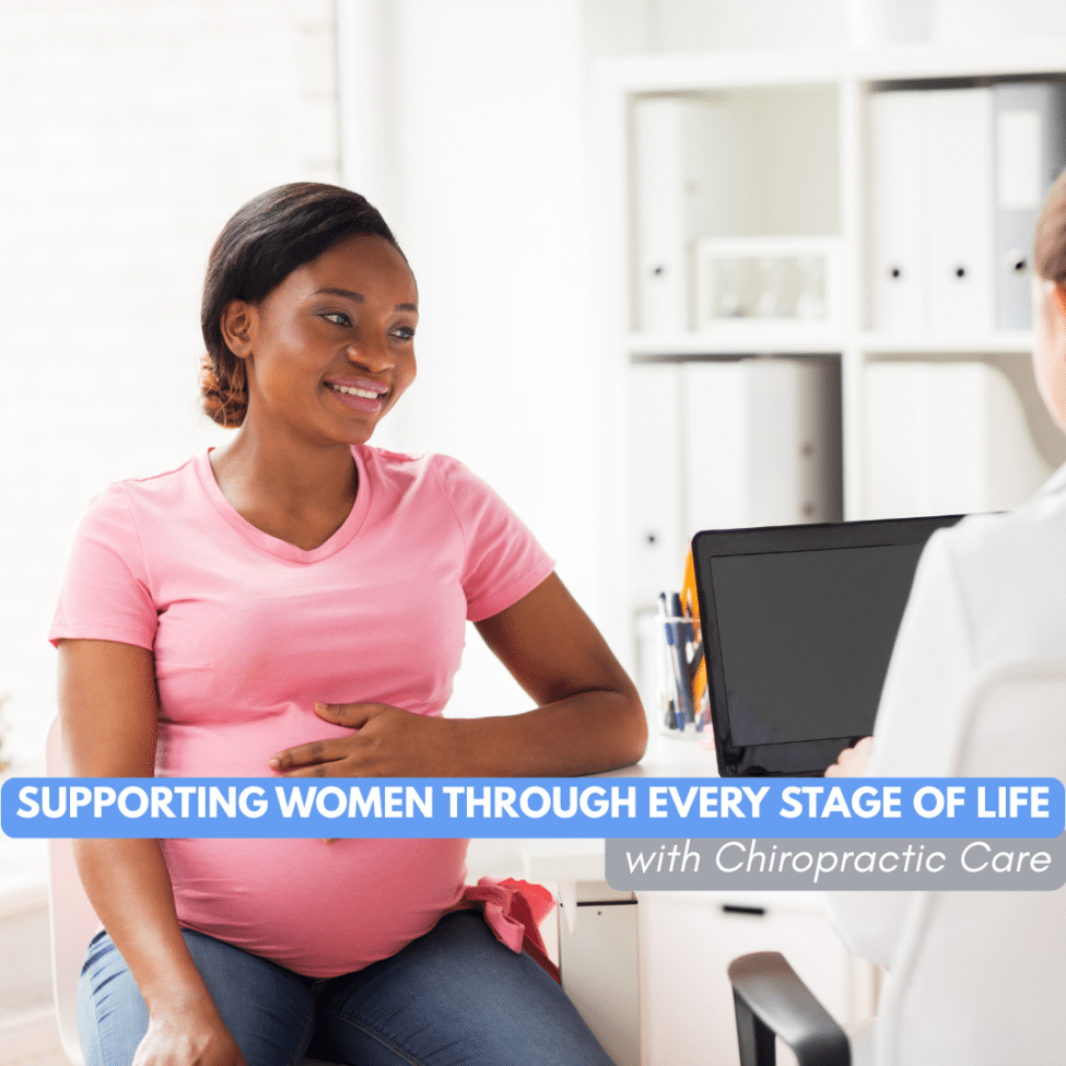 pregnant woman talking to provider