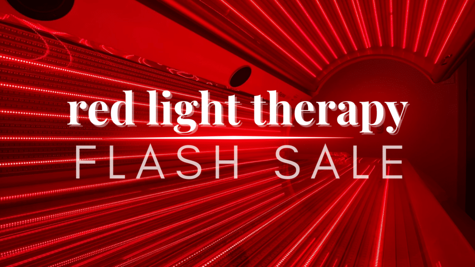 red light therapy light pod with flash sale sign